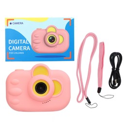Kids Camera 12MP Dual Front Rear Lens 1080P Children Digital Video Camera for Girl Boy Pink
