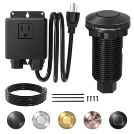 Joinfworld Garbage Disposal Air Switch Kit Waterproof Garbage Disposal Button Kit with Long Garbage Disposal Switch Oil Rubbed Bronze - UL Listed