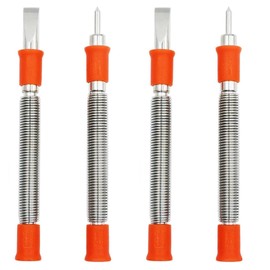 Aswalling 4Pcs Spring Tool Set 5/16-Inch Chisel and 1/8-Inch Center Punch Set, Spring Loaded Rivet Removal Set for Wood