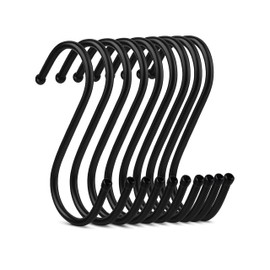 laveroar 20 Pack Butchers Hooks, Small Metal S Hooks Hangers for Kitchen, Bedroom and Bathroom(Black)