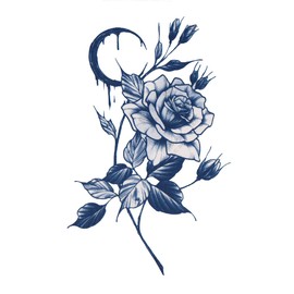 Jagua Tattoo Tattoo Stickers, 2 Weeks Disappearing Henna Tattoos Real Roses Rose (gz584)