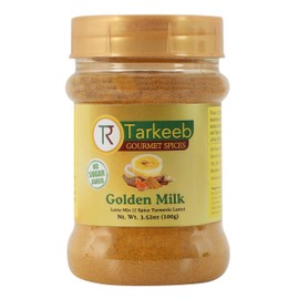 Tarkeeb Golden Milk 7-Spice Turmeric Latte Blend 3.53oz (100g) - All Natural | Caffeine-Free | Vegan | Golden Milk Powder with Turmeric, Ginger & More | Gluten-Free | NON-GMO | Golden Tea Mix | No Sugar Added | Indian Origin |