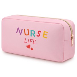 Heigebi Nurse Life Nurse Makeup Bag Nursing Student Gifts Nurse Practitioner Gifts for Women Girls Sister Nurse Nursing Graduation Nurses Week Christmas Birthday Gifts Oxford Cloth Nurse Cosmetic Bag
