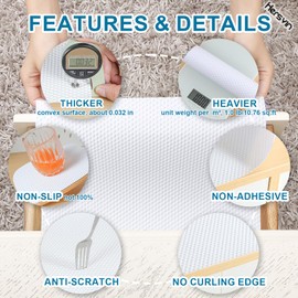 Hersvin Shelf Liners 16 in x 20 ft EVA Drawer Mats, Non-Adhesive Cupboard Pad, Kitchen Cabinet Lining Fridge Cushion (White Dot, 40.7cmx610cm)