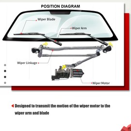 A-Premium Front Windshield Wiper Transmission Linkage Assembly Compatible with Nissan Vehicles - Frontier 1998-2000, Pathfinder 1995, D21 1992-1994, Pickup 1995-1997 - Replace# 28825F660A, 288413S500