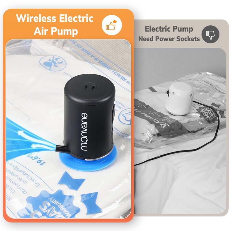 Electric Air Pump for Vacuum Bag - MONVANE Portable Vacuum