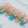 Blue Signature Handmade Nail Tips - Coffin Egg / 블루
