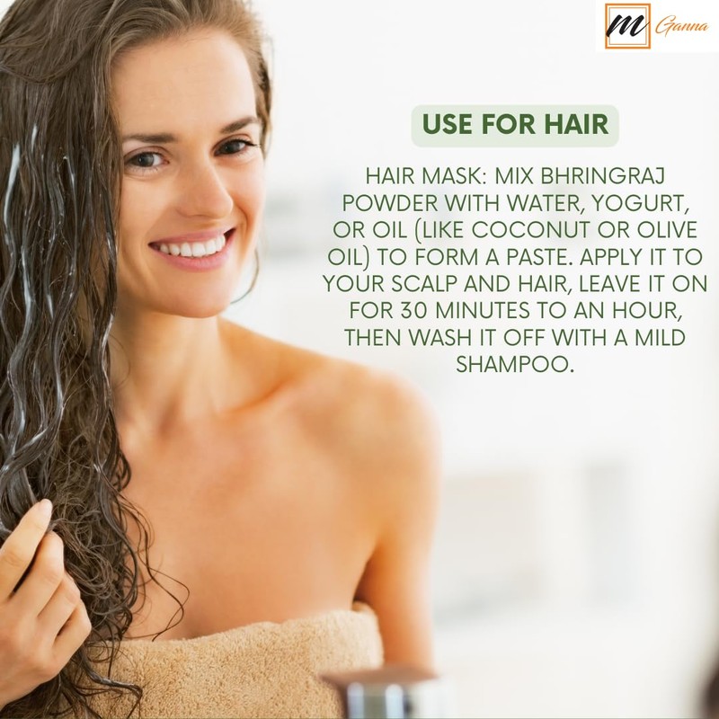 mGanna 100% Natural Bhringraj Powder Pure Eclipta Alba For Hair