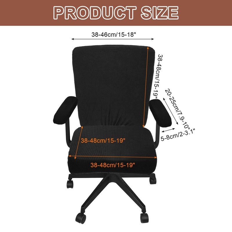 sourcing map Office Chair Covers, Stretchable Rotating Chair Slipcover Desk