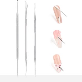SAVILAND Advanced Nail Art Sculpture Pen Kit: Precision Sculpting Nail Art Tools 3pcs Dual Tipped Steel Nail Dotting Tool Precision Carving 3D Nail Gel Pen Nail Design Tools Nail Technician Salon Pro