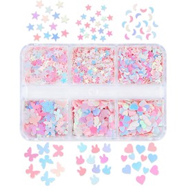 Juego de lentejuelas mezcladas con purpurina, diseño de manicura, accesorios para decoración de uñas, mariposas mixtas brillantes