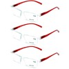 V.W.E. 3 Pairs Lightweight Comfortable Transparent Frame Clear Rectangular Readers