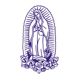 Virgin Mary Roses Sticker Vinyl Decal Notebook Car Window Laptop 4.5" x 8" (Purple)