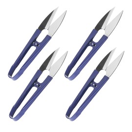 U-Shaped Scissors, Pack of 4 U-Shaped Scissors, Thread Scissors Sewing, Yarn Sewing Scissors, Thread Scissors, Thread Scissors, U-Shaped Small Scissors, Stainless Steel Fabric Scissors Cutter, Spring