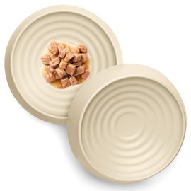CatGuru Cuencos para gatos, tazón de comida para gatos sin estrés, alivia la fatiga del bigote, tazón ancho para gatos, cuencos antideslizantes para gatos, plato poco profundo para gatos, suministros de alimentación y riego para gatos (juego de 2, arena)