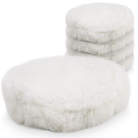 BITUXX® 180 mm Wool Cover Polishing Pad Wool Pad Polishing Fur Wool Buffer Polishing Covers Lambskin for Car Polishing Machines (5X)