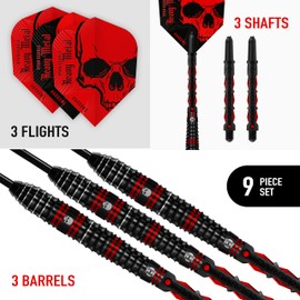 Harrows Ryan Searle Darts 90% Tungsten | Pro Player Darts Set with Steel Tip | 21g, 22g, 23g, 24g, 26g, 30g, 32g | Includes Carbon ST Shafts and 100 Micron Heavy Metal Flights