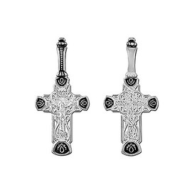 NKlaus 925 Sterling Silver Crucifix Cross Orhodox Pendant Russian 4695 Christening, Sterling Silver