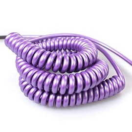 Cable de bobina de guitarra premium, 9,4 m, cable espiral para instrumento de guitarra, bajo, 0,6 cm de ángulo recto a recto, Violeta