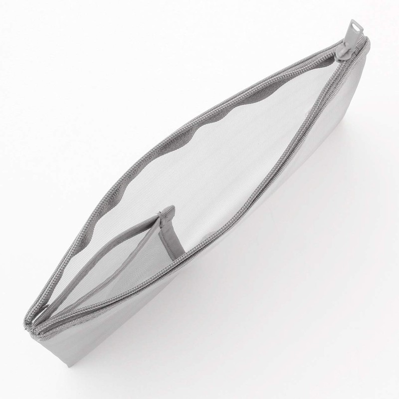 Muji NDC18A0S Nylon Mesh Case with Pocket, Gray for B6