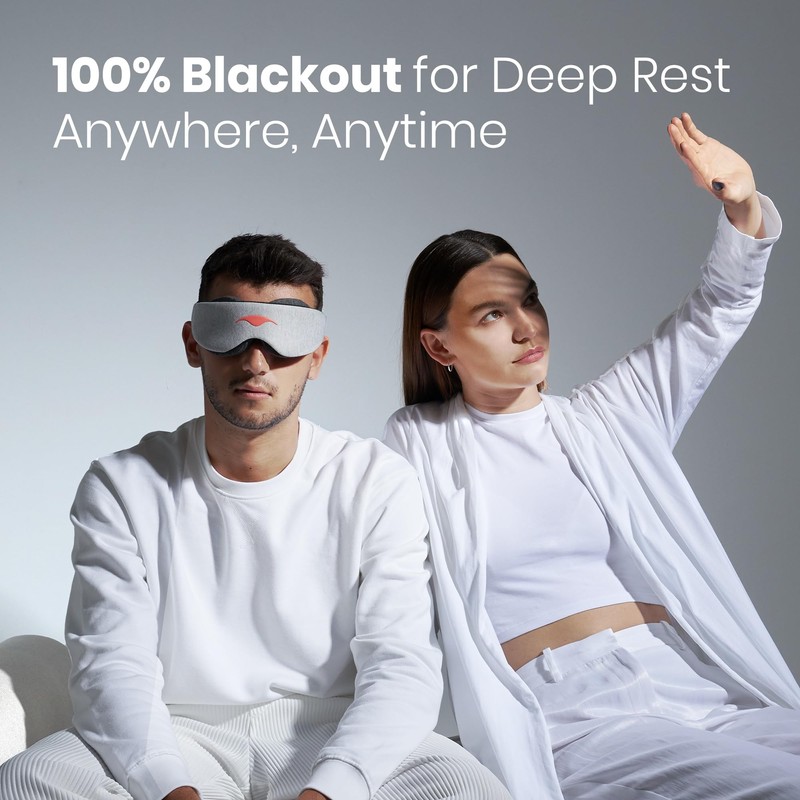 Manta Sleep Mask - 100% Light Blocking, Adjustable Sleeping Mask