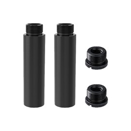 SQXBK 2PCS 76x20MM Metal Adaptor Threaded Microphone Extension Tube Black Microphone Stand Extension Tube for Extending the Height of Microphone Stand
