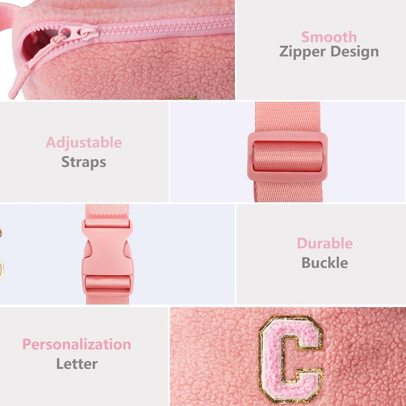 Belt Bag Fanny Pack for Girls - Initial Crossbody Bag