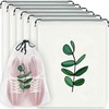 6PCS Clear Shoe Bags for Travel, Eucalyptus Leaf Pattern Travel