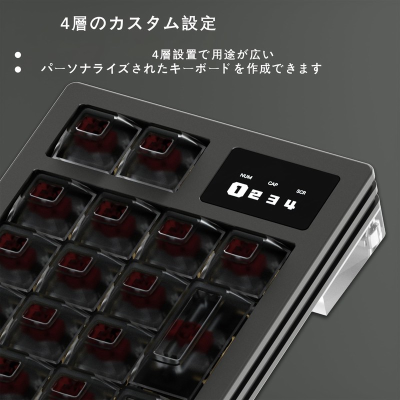 NLOFIN VIA Programmable Number Pad,USB Wired Macro Mechanical Numpad, 19-Key