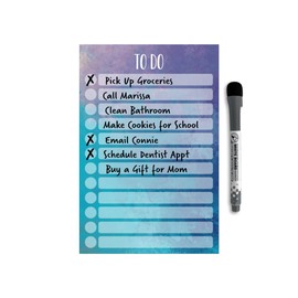 Dry Erase to Do List Vinyl Whiteboard Sticker Decal by Glassboard Studio | Removable & Reusable | Magnetic Fine-Tip Marker Included (6 x 9 inches, Watercolor)