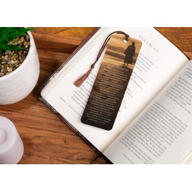 Footprints Poem Golden Brown Beach 6 x 2 Cardstock Bookmark with Tassel Pack of 12