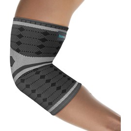 bonmedico Kusano Elbow Bandage for Men and Women, Tennis Elbow Bandage Test Winner, Compression Knitted Elbow Bandage for Right/Left, Supports Joint & Muscles, Epicondylitis Brace, 1 Piece, Grey, M