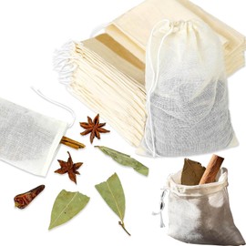 Pack of 30 Spice Bags, Spice Bags for Cooking, Natural Cotton Bags, Environmentally Friendly and Reusable, 3 Different Sizes for Tea, Coffee, Filter, Spices