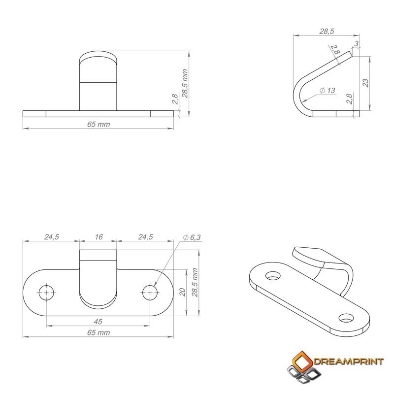 Dreamprint 15x Guy Hooks 2-Hole Galvanised Steel Tarpaulin Hook Hole