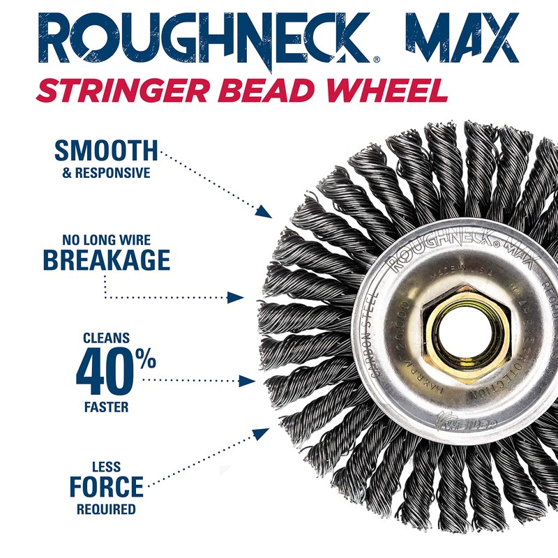 Weiler 13131 ROUGHNECK MAX 4" Stringer Bead Wheel, .020" Steel