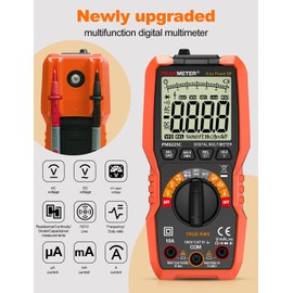 Digital Multimeter, 6000 Counts Auto Range, Accurately Measure AC/DC Voltage, Ammeter, Resistance, Capacitance, NCV, Frequency, Diode, with LCD Display for Car Electricians School Lab