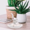 SAFIGLE White Ceramic Jewelry Dish Elephant Shape Jewelry Holder Tray