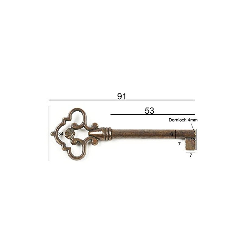 Furniture Key Antique Style Furniture Burnished Replacement Key Blank Patina