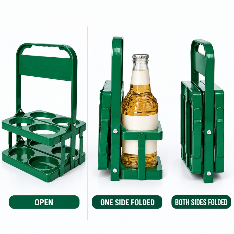 4 Bottle Beer Carrier with Handle – Foldable Reusable Drink
