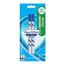 Paper Mate Super Magic+ Eradicator, Fine Point, Blue, Pack of 2