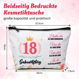 Birthday Women, Gift Birthday Wife, Birthday Gift for Women Makeup Bag, Birthday Gifts for Sister, Girlfriend, Colleague, Wife, Best Friend, 18., 18th birthday women makeup bag