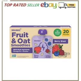 Brainiac Fruit and Oat Smoothie Pouches, 20 pk.