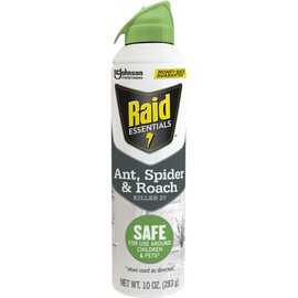 Raid Essentials Ant Spider and Roach Killer Aerosol Spray, Kills Insects Quickly, for Indoor Use 10 Ounce (Pack of 4)