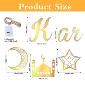 Ramadan Kareem Garland, Eid Mubarak Decoration, Ramadan Mubarak Banner, Islam Banner Decoration, Gold Glittering Ramadan Kareem Banner, Ramadan Banner Decoration for Eid Festival Party