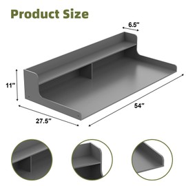 Dwscroad Washer Dryer Countertop with 2-Tier Shelf, 54" W X 27.5" D Wood Washer and Dryer Countertop, Laundry Topper for Washer and Dryer (Medium Gray)