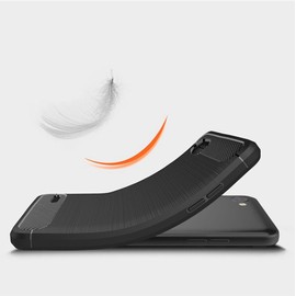 Vultic Carbon Fiber Case for LG Q6, Durable [Shock Absorption] Slim TPU Matte Lightweight Bumper Cover (Black)