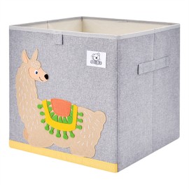 CLCROBD Foldable Animal Cube Storage Bins Fabric Toy Box/Chest/Organizer for Toddler/Kids Nursery, Playroom, 13 inch (Alpaca)