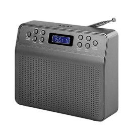 Akai A60013G Portable DAB Radio Alarm Clock with LCD Screen - Space Grey