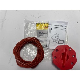 Condor 48KV11 Red Plastic Coated 15ft Sheathed Metal Cinch Cable Lockout Tagout