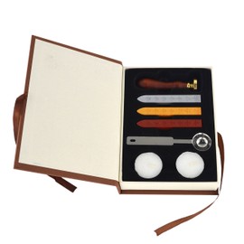 Samyo Wax Seal Stamp Kit Retro Creative Sealing Wax Stamp Maker Gift Box Set Brass Color Head with Vintage Classic Alphabet Initial Letter (P)